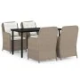 Juego de comedor de jardín 5 piezas con cojines marrón de , Conjuntos de jardín - Ref: Foro24-3099555, Precio: 706,80 €, Desc...