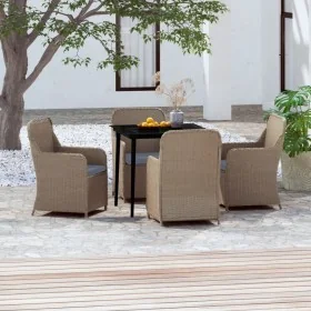 Juego de comedor de jardín 5 piezas con cojines marrón von , Gartensets - Ref: Foro24-3099548, Preis: 631,50 €, Rabatt: %