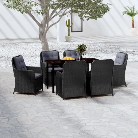 Juego de comedor para jardín 7 piezas negro by , Garden sets - Ref: Foro24-3099562, Price: 1,00 €, Discount: %