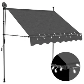 Toldo manual retráctil con LED gris antracita 200 cm by , Awnings - Ref: Foro24-145864, Price: 95,37 €, Discount: %