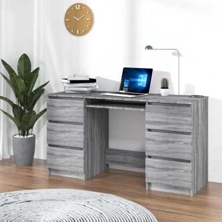 Escritorio de madera contrachapada gris Sonoma 140x50x77 cm von , Schreibtische - Ref: Foro24-815439, Preis: 173,78 €, Rabatt: %
