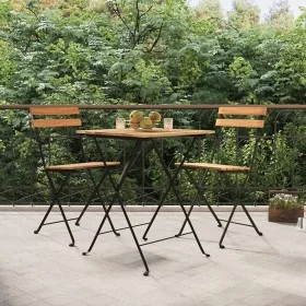 Sillas cafetería plegables 2 uds acero y madera maciza de teca von , Gartenstühle - Ref: Foro24-319979, Preis: 109,35 €, Raba...