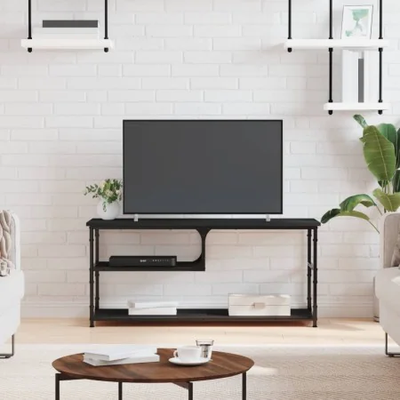 Mueble de TV madera contrachapada y acero negro 103x38x46,5 cm de , Muebles TV - Ref: Foro24-831823, Precio: 56,62 €, Descuen...