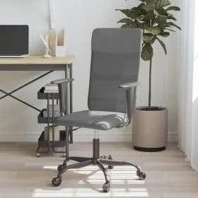 Silla de oficina altura ajustable tela malla y cuero PE gris de , Sillas de oficina - Ref: Foro24-353014, Precio: 81,47 €, De...