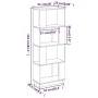 Estantería/divisor de espacios madera de pino gris 51x25x132 cm de , Librerías y estanterías - Ref: Foro24-814041, Precio: 39...