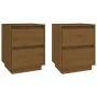 Mesitas de noche 2 uds madera de pino marrón miel 40x35x50 cm by , Nightstands - Ref: Foro24-813322, Price: 64,25 €, Discount: %