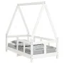 Estructura de cama para niños madera de pino blanco 70x140 cm von , Kinderbetten und Betten für Kinder - Ref: Foro24-834457, ...