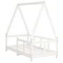 Estructura de cama para niños madera de pino blanco 70x140 cm von , Kinderbetten und Betten für Kinder - Ref: Foro24-834457, ...