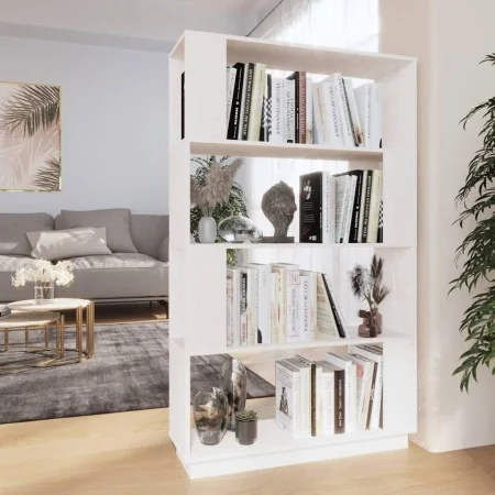 Estantería/divisor de espacios madera pino blanco 80x25x132 cm by , Bookcases and shelves - Ref: Foro24-814060, Price: 84,37 ...