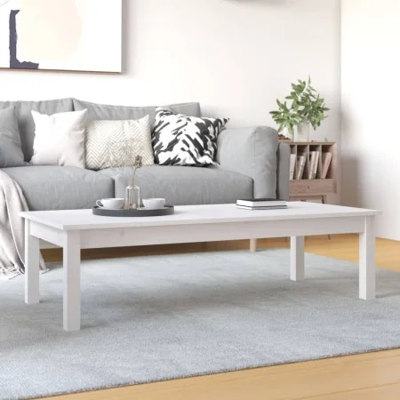 Mesa de centro de madera maciza de pino blanco 110x50x30 cm von , Couchtisch - Ref: Foro24-814235, Preis: 60,45 €, Rabatt: %