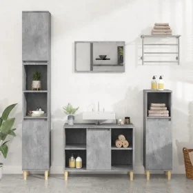Armario de lavabo madera contrachapada gris hormigón 80x33x60cm by , bathroom vanities - Ref: Foro24-821288, Price: 78,37 €, ...