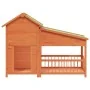 Caseta para perros madera maciza de pino marrón 143x60,5x109 cm de , Casetas y cercados para perros - Ref: Foro24-172261, Pre...