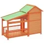 Caseta para perros madera maciza de pino marrón 143x60,5x109 cm de , Casetas y cercados para perros - Ref: Foro24-172261, Pre...