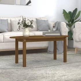 Mesa de centro madera maciza de pino marrón miel 110x55x45 cm by , Coffee table - Ref: Foro24-822345, Price: 55,09 €, Discoun...