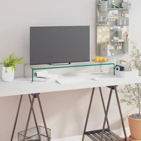 Soporte para TV/Elevador monitor cristal claro 90x30x13 cm by , TV Furniture - Ref: Foro24-244130, Price: 100,73 €, Discount: %