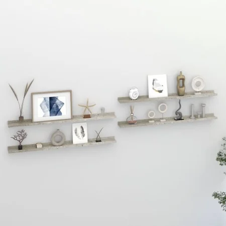 Estantes de pared 4 unidades gris hormigón 100x9x3 cm von , Regale und Regale - Ref: Foro24-326707, Preis: 40,73 €, Rabatt: %