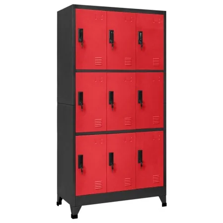 Taquilla de acero gris antracita y rojo 90x45x180 cm by , Lockers and storage cabinets - Ref: Foro24-339809, Price: 351,65 €,...