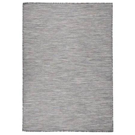 Alfombra de exterior de tejido plano marrón y azul 140x200 cm de , Alfombras - Ref: Foro24-340817, Precio: 44,21 €, Descuento: %
