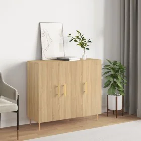 Aparador de madera de ingeniería roble Sonoma 90x34x80 cm by , Sideboards - Ref: Foro24-828095, Price: 85,33 €, Discount: %
