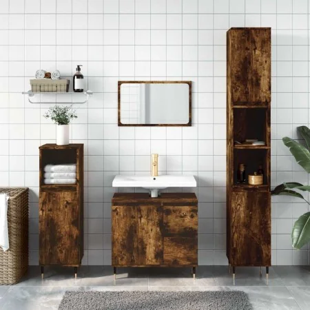 Armario de baño madera contrachapada roble ahumado 65x33x60 cm von , Badezimmerwaschtische - Ref: Foro24-831601, Preis: 79,48...