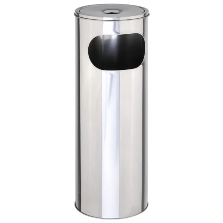 HI Papelera con cenicero plateado 58 cm by , Ashtrays - Ref: Foro24-429107, Price: 42,46 €, Discount: %