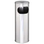 HI Papelera con cenicero plateado 58 cm by , Ashtrays - Ref: Foro24-429107, Price: 42,46 €, Discount: %