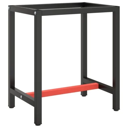 Estructura banco de trabajo metal negro y rojo mate 70x50x79cm de , Patas para mesas - Ref: Foro24-151449, Precio: 78,88 €, D...