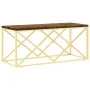 Mesa de centro acero inoxidable y madera maciza reciclada de , Mesas de centro - Ref: Foro24-349966, Precio: 102,25 €, Descue...