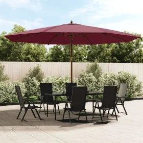 Sombrilla de jardín con poste de madera rojo burdeos 400x273 cm by , Umbrellas - Ref: Foro24-363179, Price: 129,47 €, Discoun...