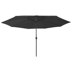 Sombrilla de jardín con luces LED negro 400 cm by , Umbrellas - Ref: Foro24-312536, Price: 100,13 €, Discount: %
