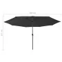 Sombrilla de jardín con luces LED negro 400 cm von , Sonnenschirme - Ref: Foro24-312536, Preis: 100,14 €, Rabatt: %