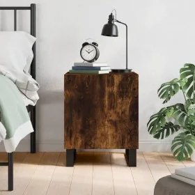 Mesita de noche madera de ingeniería roble ahumado 40x40x50 cm by , Nightstands - Ref: Foro24-827622, Price: 36,83 €, Discoun...