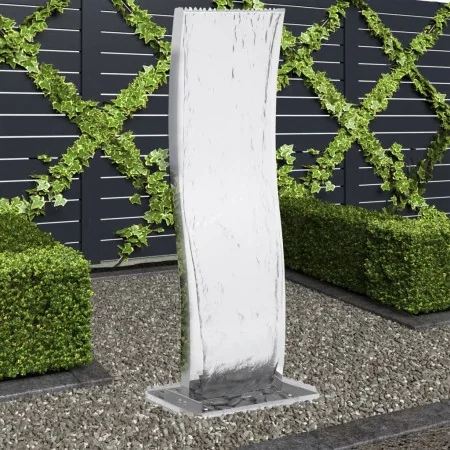 Fuente de jardín curvada con bomba acero inoxidable 130 cm von , Brunnen und Wasserfälle - Ref: Foro24-48089, Preis: 516,13 €...