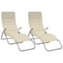 Tumbona plegable 2 uds textilene acero con recubrimiento crema by , Loungers - Ref: Foro24-360173, Price: 182,23 €, Discount: %