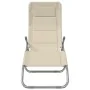 Tumbona plegable 2 uds textilene acero con recubrimiento crema by , Loungers - Ref: Foro24-360173, Price: 182,23 €, Discount: %