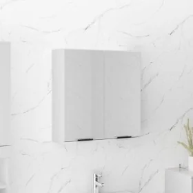 Armario de baño con espejo blanco brillante 64x20x67 cm by , bathroom vanities - Ref: Foro24-811319, Price: 93,28 €, Discount: %