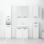 Armario de baño con espejo blanco brillante 64x20x67 cm de , Tocadores de baño - Ref: Foro24-811319, Precio: 93,28 €, Descuen...