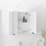 Armario de baño con espejo blanco brillante 64x20x67 cm de , Tocadores de baño - Ref: Foro24-811319, Precio: 93,28 €, Descuen...