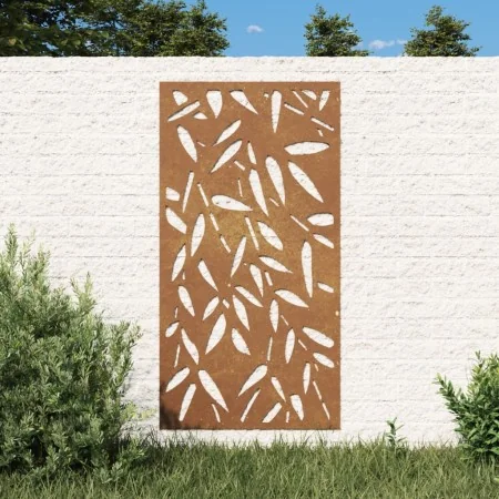 Adorno de pared jardín acero corten diseño hoja bambú 105x55 cm de , Carteles, copias y arte visual - Ref: Foro24-824483, Pre...