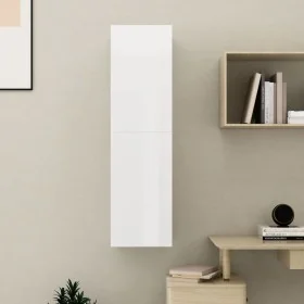 Mueble de TV contrachapada blanco brillante 30,5x30x110 cm de , Muebles TV - Ref: Foro24-803374, Precio: 65,13 €, Descuento: %
