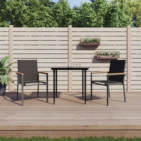 Sillas de jardín 2 uds textilene y acero negro 55x61,5x90 cm von , Gartenstühle - Ref: Foro24-364099, Preis: 121,10 €, Rabatt: %