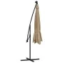 Sombrilla voladiza jardín con luces LED palo acero taupe 350 cm by , Umbrellas - Ref: Foro24-44526, Price: 135,62 €, Discount: %