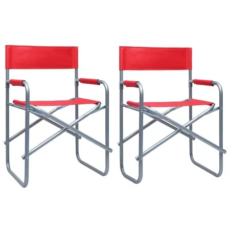 Sillas de director 2 unidades acero rojo by , Garden chairs - Ref: Foro24-47919, Price: 89,09 €, Discount: %