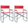 Sillas de director 2 unidades acero rojo by , Garden chairs - Ref: Foro24-47919, Price: 89,09 €, Discount: %