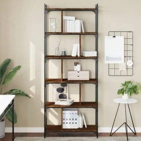 Librería 6 estantes madera ingeniería marrón roble 76x32x192 cm by , Bookcases and shelves - Ref: Foro24-833949, Price: 101,0...