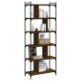 Librería 6 estantes madera ingeniería marrón roble 76x32x192 cm de , Librerías y estanterías - Ref: Foro24-833949, Precio: 10...
