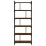 Librería 6 estantes madera ingeniería marrón roble 76x32x192 cm de , Librerías y estanterías - Ref: Foro24-833949, Precio: 10...