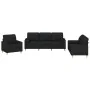 Juego de sofás con cojines 3 piezas tela negro by , Sofas - Ref: Foro24-3201262, Price: 635,73 €, Discount: %