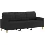 Juego de sofás con cojines 3 piezas tela negro by , Sofas - Ref: Foro24-3201262, Price: 635,73 €, Discount: %