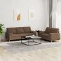 Juego de sofás con cojines 2 piezas tela marrón by , Sofas - Ref: Foro24-3201325, Price: 489,41 €, Discount: %